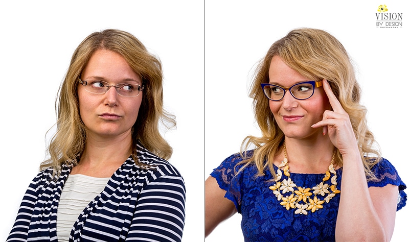 Vision by Design Edmonton glasses comparison before and after