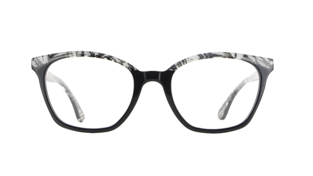 Black and white speckled frames by Vanni, from Edmonton glasses provider