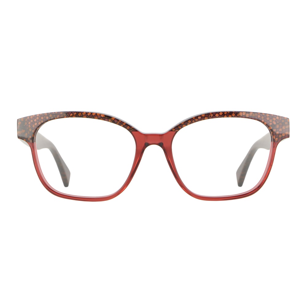 Edmonton glasses: Red checkered style frames by Vanni